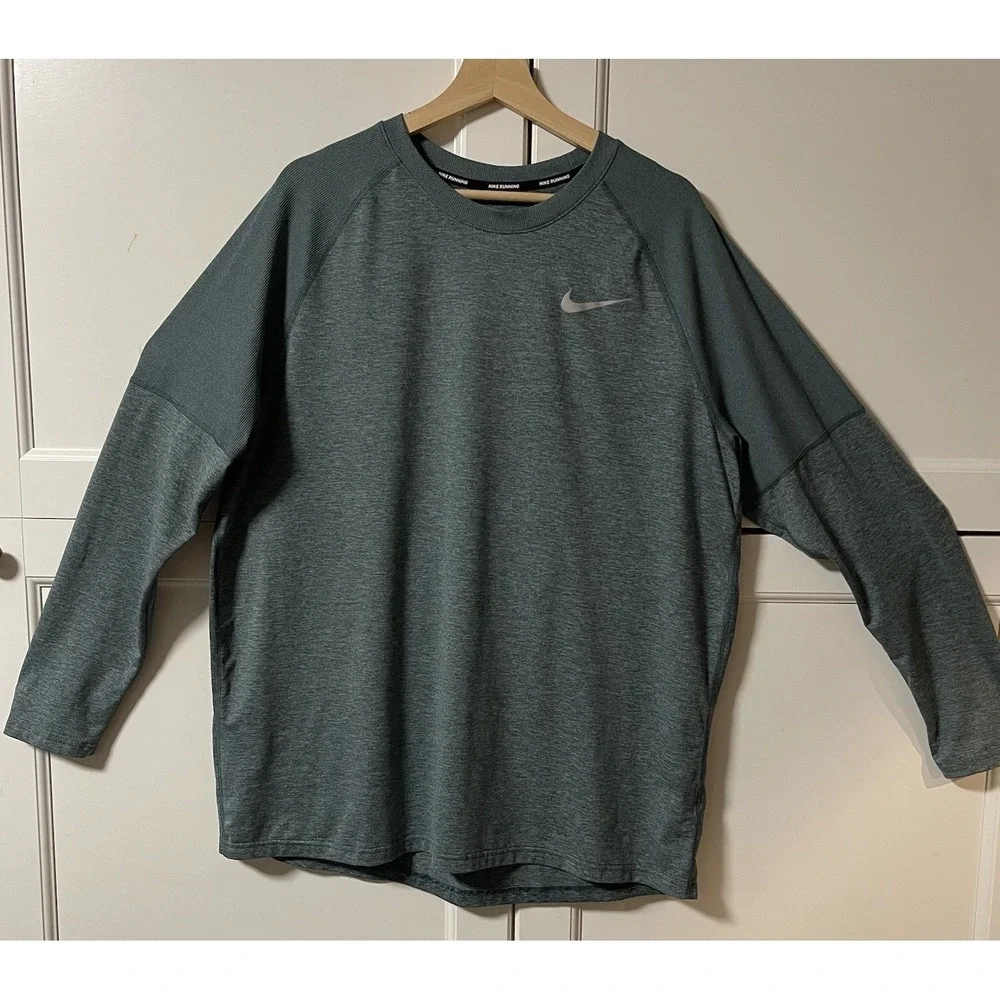 Nike Men's Dri-Fit Hydro Guard Long Sleeve Running XL GR/Grey Shirt
